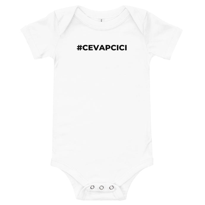#Cevapcici - Kurzärmliger Baby-Einteiler - Weiss