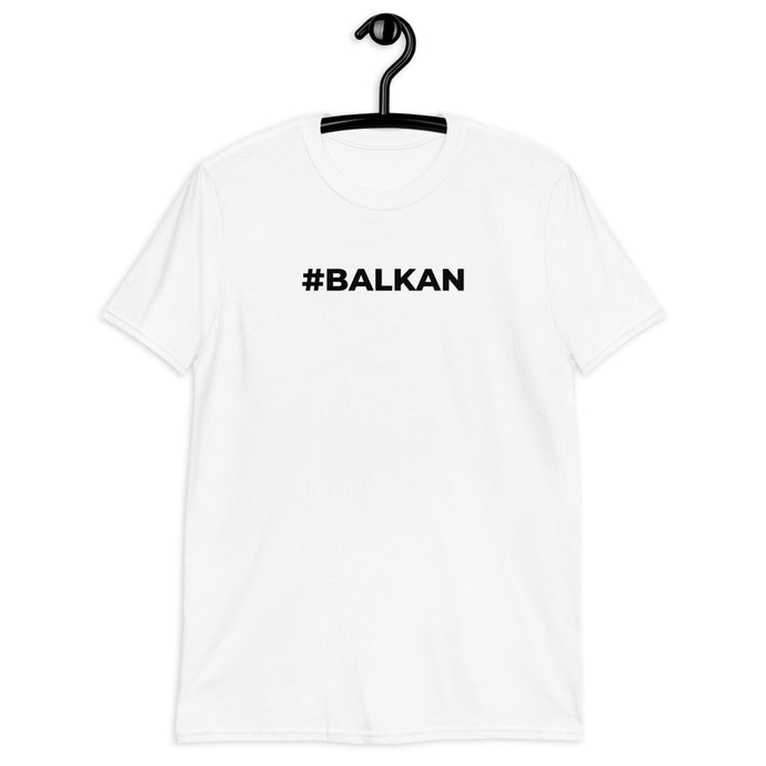 Damen T-Shirt in weiss mit #BALKAN Aufdruck | Balkan-Shirt.com